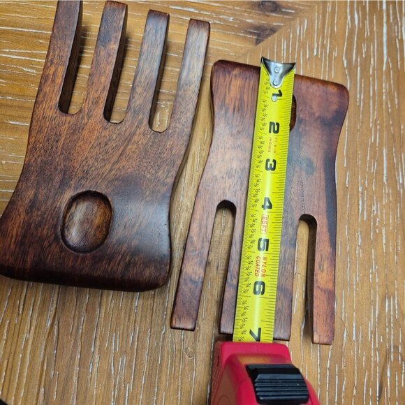 Lipper International Wooden Salad Bowl Set With Serving Forks - 4 Piece Acacia W - Picture 14 of 14
